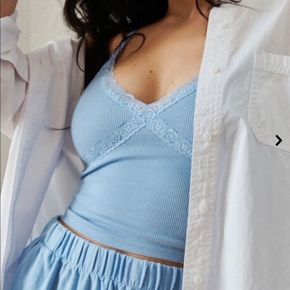 blue lace trim cami - Picture 1 of 6